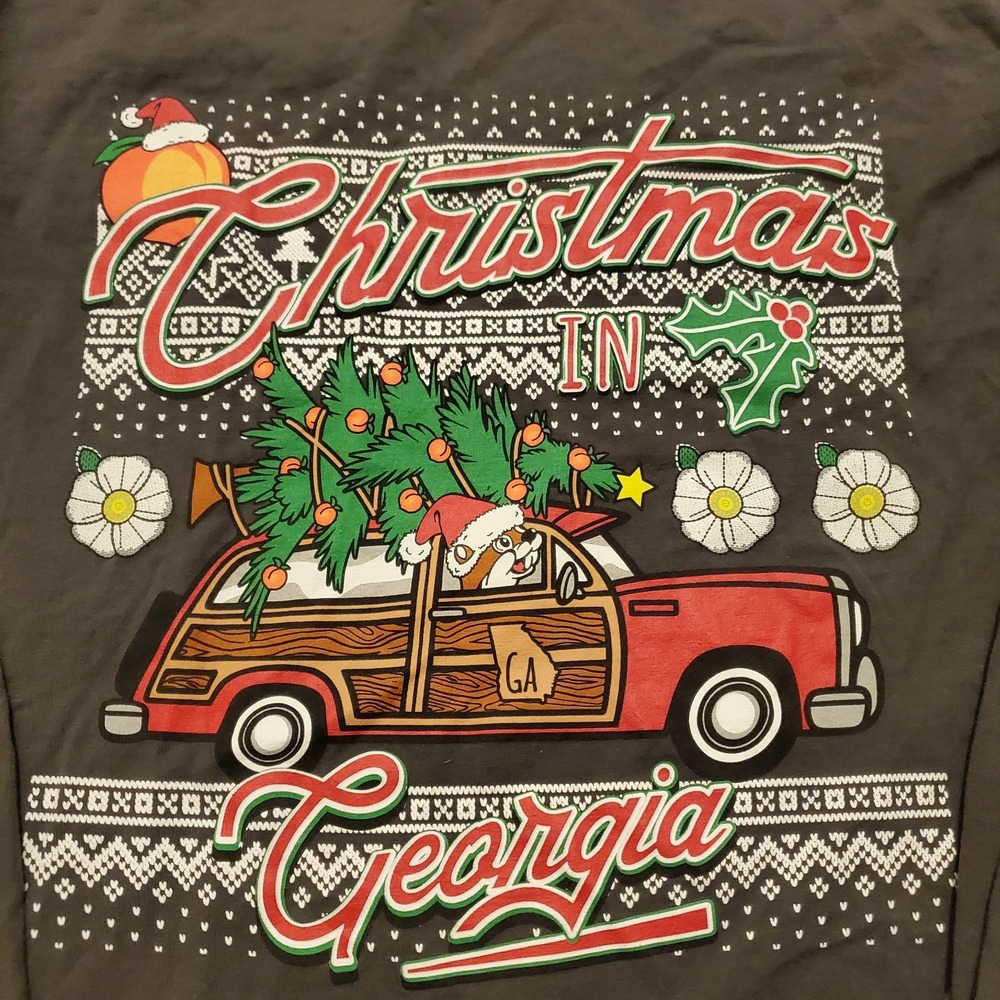 Buc-ees Christmas Shirt Adult Small Gray Long Sleeve Georgia Holiday‎ In GA